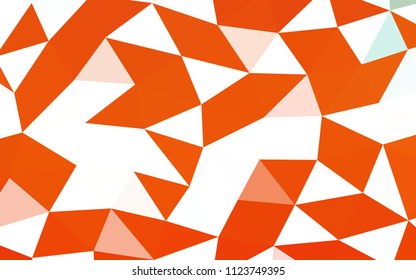 Light Orange vector hexagon mosaic triangle mosaic. Glitter abstract illustration with an elegant design. Triangular pattern for your business design.