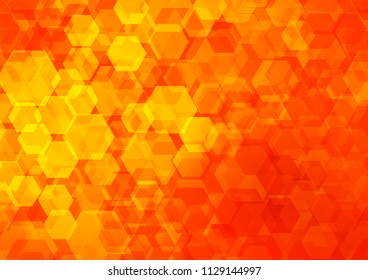 Light Orange vector hexagon mosaic background. Colorful illustration in abstract style with gradient. The elegant pattern can be used as part of a brand book.