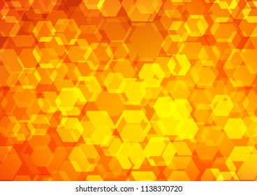 Light Orange vector hexagon mosaic template. A sample with polygonal shapes. The template can be used as a background for cell phones.