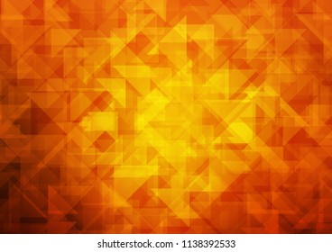 Light Orange vector hexagon mosaic triangle mosaic. Colorful illustration in abstract style with gradient. A new texture for your design.