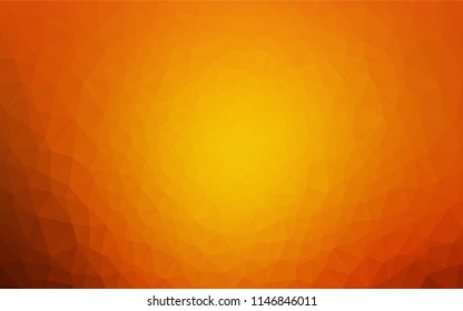 Light Orange vector hexagon mosaic cover. Creative geometric illustration in Origami style with gradient. The template can be used as a background for cell phones.