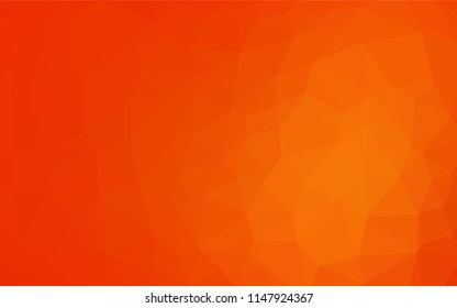 Light Orange vector hexagon mosaic template. Geometric illustration in Origami style with gradient.  Brand new design for your business.
