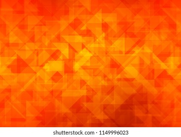 Light Orange vector hexagon mosaic triangle mosaic. Geometric illustration in Origami style with gradient.  The best triangular design for your business.