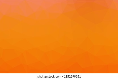 Light Orange vector hexagon mosaic template. Glitter abstract illustration with an elegant design. The textured pattern can be used for background.