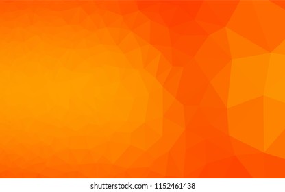 Light Orange vector hexagon mosaic texture. Geometric illustration in Origami style with gradient.  The elegant pattern can be used as part of a brand book.