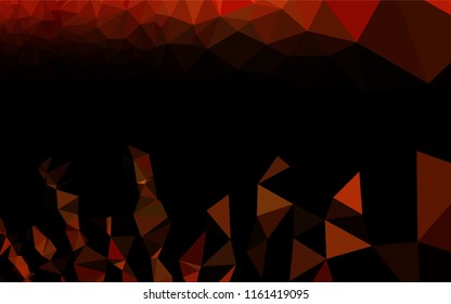 Light Orange vector hexagon mosaic template. Shining illustration, which consist of triangles. The elegant pattern can be used as part of a brand book.