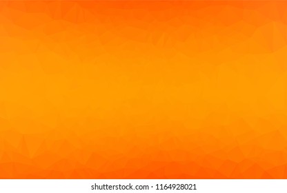 Light Orange vector hexagon mosaic cover. Brand new colored illustration in blurry style with gradient. Triangular pattern for your business design.