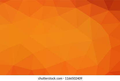 Light Orange vector hexagon mosaic template. Shining illustration, which consist of triangles. The best triangular design for your business.