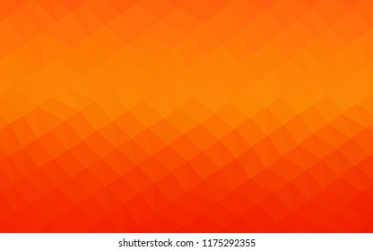 Light Orange vector hexagon mosaic cover. A sample with polygonal shapes. Triangular pattern for your business design.