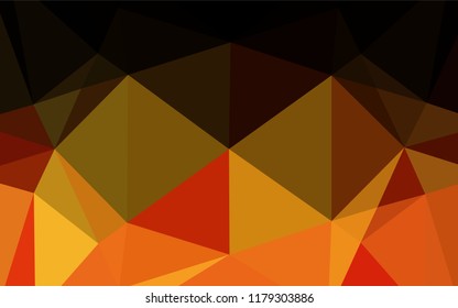 Light Orange vector hexagon mosaic template. Geometric illustration in Origami style with gradient.  The template can be used as a background for cell phones.