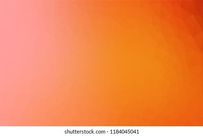 Light Orange vector hexagon mosaic template. Triangular geometric sample with gradient.  The best triangular design for your business.