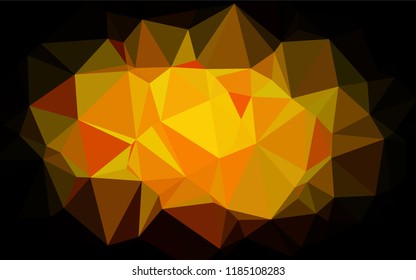 Light Orange vector hexagon mosaic cover. Triangular geometric sample with gradient.  A new texture for your design.