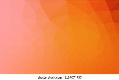 Light Orange vector hexagon mosaic cover. Geometric illustration in Origami style with gradient.  Triangular pattern for your business design.