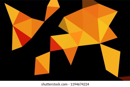 Light Orange vector hexagon mosaic texture. Geometric illustration in Origami style with gradient.  The polygonal design can be used for your web site.