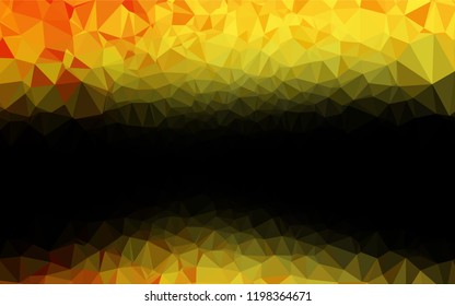 Light Orange vector hexagon mosaic template. Shining illustration, which consist of triangles. The best triangular design for your business.