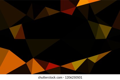 Light Orange vector hexagon mosaic cover. Modern geometrical abstract illustration with gradient. Triangular pattern for your business design.