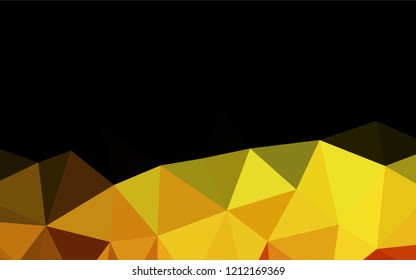 Light Orange vector hexagon mosaic cover. Modern geometrical abstract illustration with gradient. Triangular pattern for your business design.
