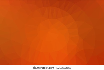 Light Orange vector hexagon mosaic cover. Creative geometric illustration in Origami style with gradient. The best triangular design for your business.