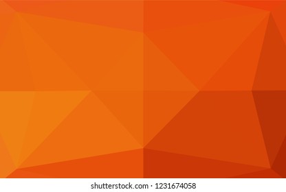 Light Orange vector hexagon mosaic texture. Geometric illustration in Origami style with gradient.  The textured pattern can be used for background.