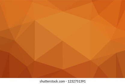 Light Orange vector hexagon mosaic cover. Shining illustration, which consist of triangles. A completely new template for your business design.