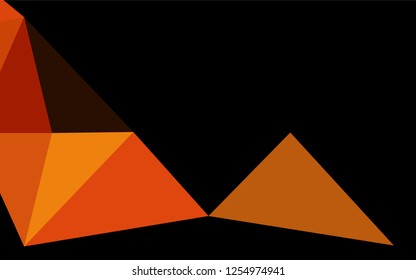 Light Orange vector hexagon mosaic cover. Geometric illustration in Origami style with gradient.  The textured pattern can be used for background.