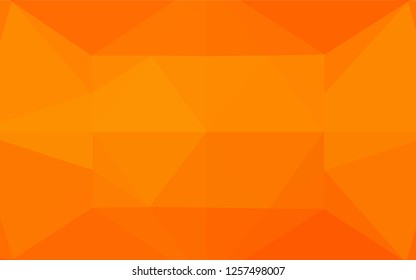Light Orange vector hexagon mosaic template. Geometric illustration in Origami style with gradient.  Triangular pattern for your business design.