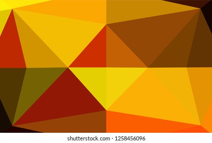 Light Orange vector hexagon mosaic template. A completely new color illustration in a vague style. Triangular pattern for your business design.
