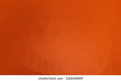 Light Orange vector hexagon mosaic template. Triangular geometric sample with gradient.  Brand new design for your business.