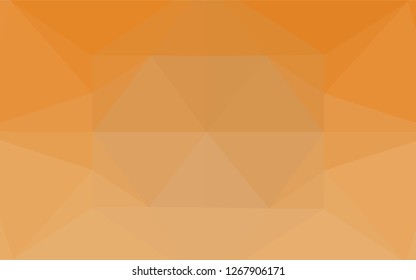 Light Orange vector hexagon mosaic texture. Shining illustration, which consist of triangles. A completely new design for your business.