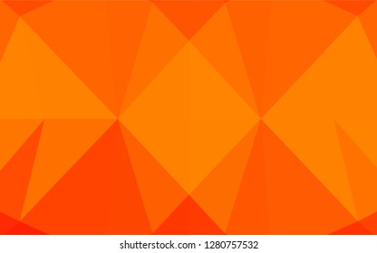 Light Orange vector hexagon mosaic cover. Shining illustration, which consist of triangles. The best triangular design for your business.