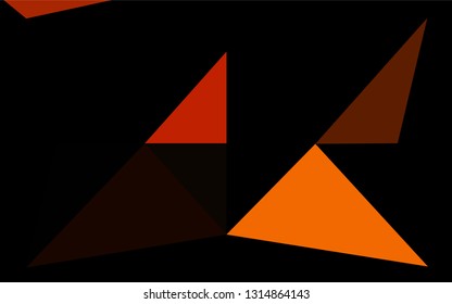 Light Orange vector hexagon mosaic template. Triangular geometric sample with gradient.  A completely new template for your business design.