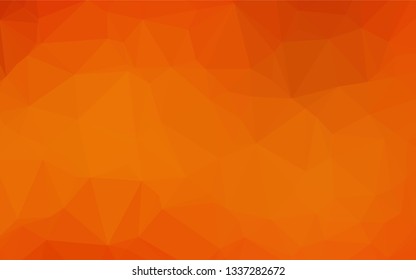 Light Orange vector hexagon mosaic template. Geometric illustration in Origami style with gradient.  The best triangular design for your business.