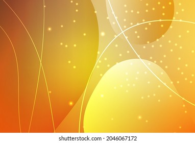 Light Orange vector Illustration with colorful circles, lines in abstract style. Abstract illustration with colored bubbles in nature style. Elegant design for wallpapers.