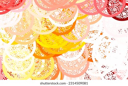 Light Orange vector Illustration with set of shining colorful abstract circles. Modern abstract illustration with colorful water drops. Base for booklets, leaflets