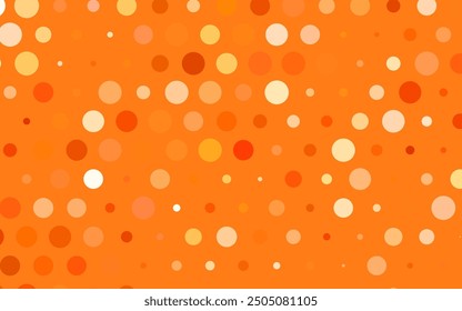 Light Orange vector Illustration with set of shining colorful abstract circles. Glitter abstract illustration with blurred drops of rain. Modern design for a business card.