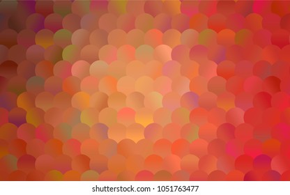 Light Orange vector illustration which consist of circles. Dotted gradient design for your business. Creative geometric background in halftone style with colored spots.