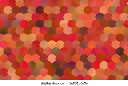 Light Orange vector illustration which consist of circles. Dotted gradient design for your business. Creative geometric background in halftone style with colored spots.
