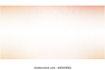 Light Orange vector illustration which consist of circles. Dotted gradient design for your business. Creative geometric background in halftone style with colored spots.