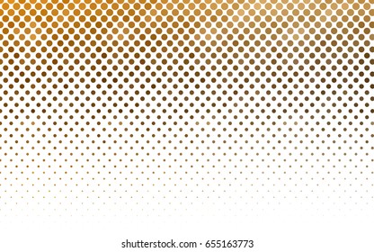 Light Orange vector illustration which consist of circles. Dotted gradient design for your business. Creative geometric background in halftone style with colored spots.