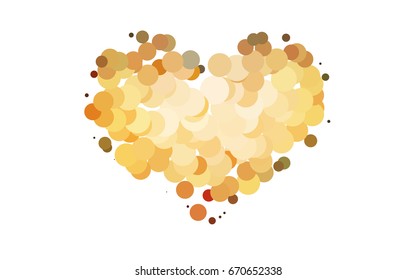 Light Orange vector illustration which consist of circles. Dotted gradient design for your business. Creative geometric background in halftone style with colored spots.