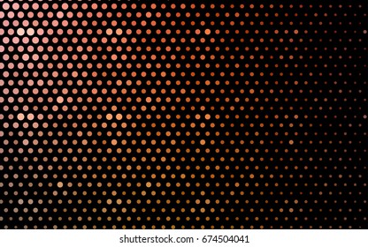 Light Orange vector illustration which consist of circles. Dotted gradient design for your business. Creative geometric background in halftone style with colored spots.