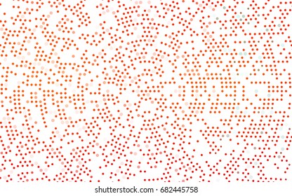 Light Orange vector illustration which consist of circles. Dotted gradient design for your business. Creative geometric background in halftone style with colored spots.