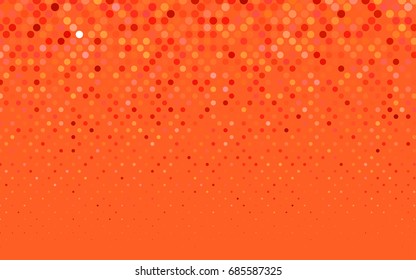 Light Orange vector illustration which consist of circles. Dotted gradient design for your business. Creative geometric background in halftone style with colored spots.