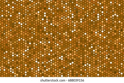 Light Orange vector illustration which consist of circles. Dotted gradient design for your business. Creative geometric background in halftone style with colored spots.