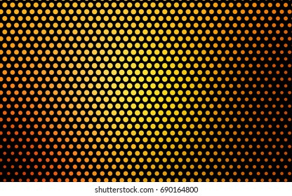 Light Orange vector illustration which consist of circles. Dotted gradient design for your business. Creative geometric background in halftone style with colored spots.
