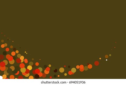 Light Orange vector illustration which consist of circles. Dotted gradient design for your business. Creative geometric background in halftone style with colored spots.