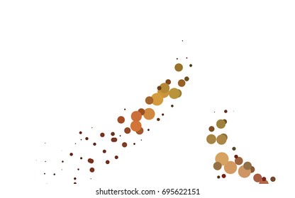 Light Orange vector illustration which consist of circles. Dotted gradient design for your business. Creative geometric background in halftone style with colored spots.