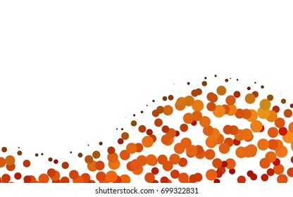 Light Orange vector illustration which consist of circles. Dotted gradient design for your business. Creative geometric background in halftone style with colored spots.