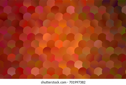 Light Orange vector illustration which consist of circles. Dotted gradient design for your business. Creative geometric background in halftone style with colored spots.