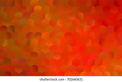 Light Orange vector illustration which consist of circles. Dotted gradient design for your business. Creative geometric background in halftone style with colored spots.
